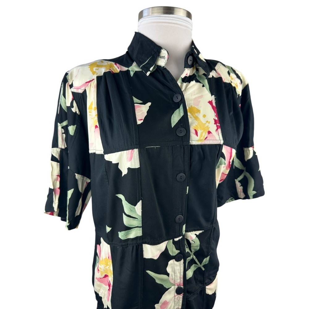 Vtg 90s We Be Bop Floral Tunic Patchwork Colorful Art to Wear Retro Plus Size 1X - Picture 4 of 13